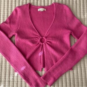 Aeropostale Fuchsia Ribbed Knit Top